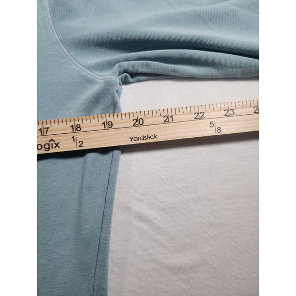 Patagonia Womens Large Blue Organic Cotton Blend Long Sleeve Polo Shirt V-Neck - Picture 3 of 8